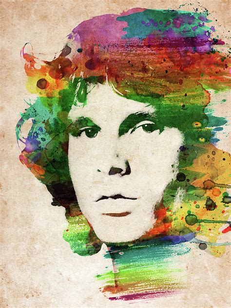 Jim Morrison Colorful Portrait Digital Art By Mihaela Pater Fine Art