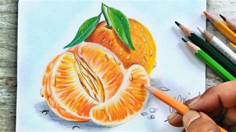 Ways to apply the colored pencil: How To Draw An Orange with Colored Pencil #Drawing - YouTube