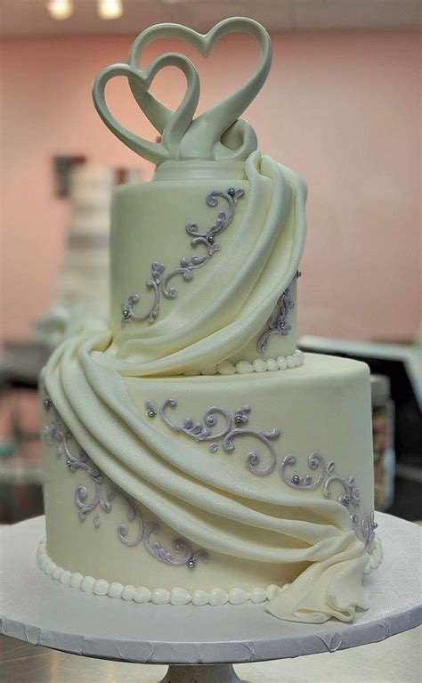 Fondant Draping Wedding Cake Classic Wedding Cake Lavender And