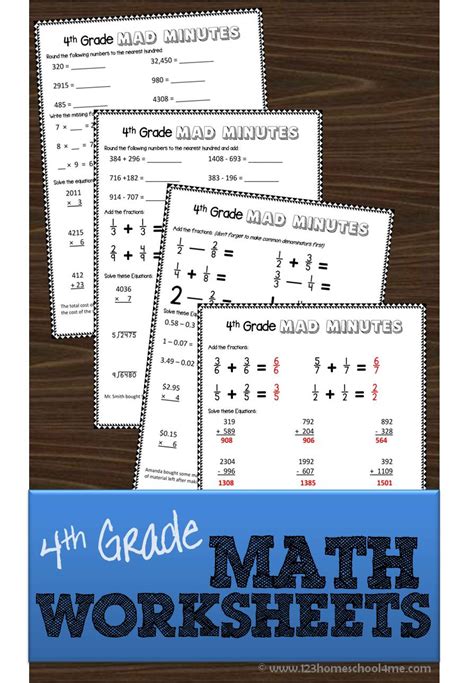 Math Problems Worksheets For 4th Graders