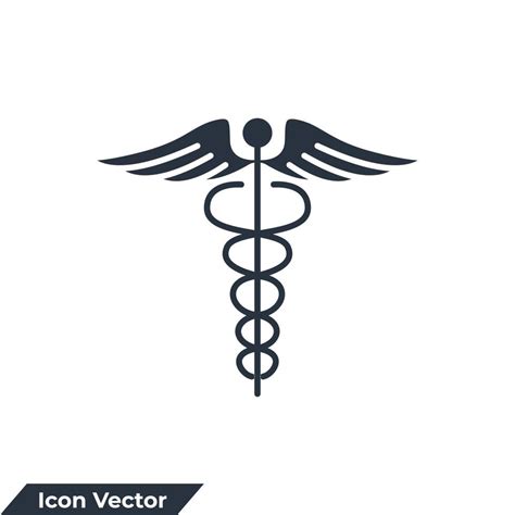 Medicine And Healthcare Icon Logo Vector Illustration Caduceus Glyph