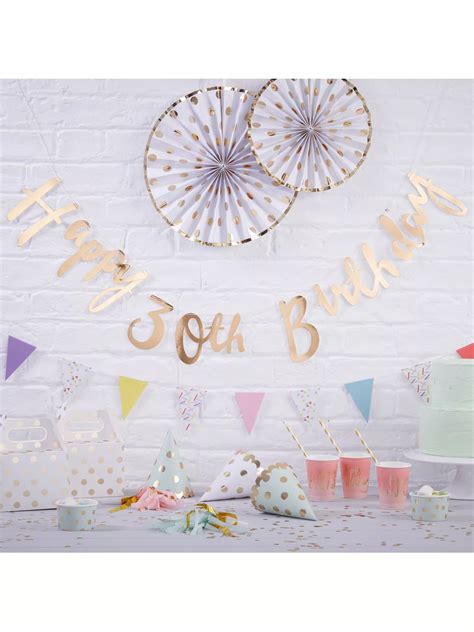 Ginger Ray 30th Birthday Banner Bunting Gold