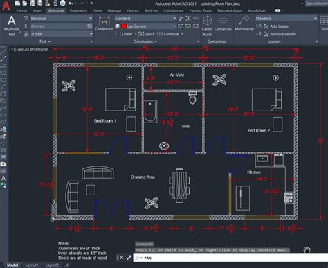 How To Draw A Floor Plan In Autocad Design Talk