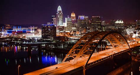 Cincinnati Skyline At Night Photograph By Keith Hyatt Fine Art America