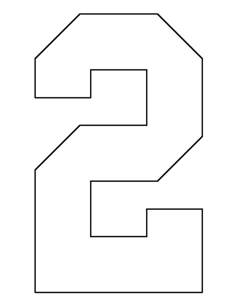 Printable Number 2 Template Number Stencils Printable Numbers