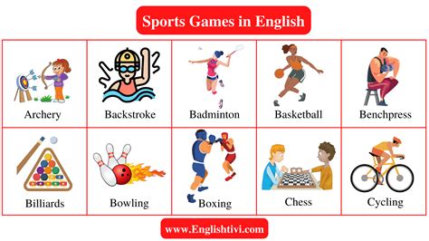 Types Of Sports Games In English With Pictures Englishtivi