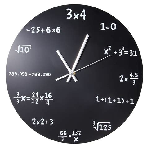Large Creative Wall Clock Mathematics Blackboard Pop Quiz Clock Modern