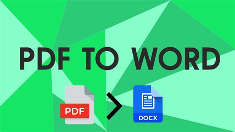 How To Convert Pdf To Word Document Youtube