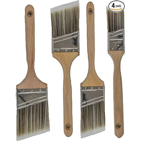 Pro Grade Angle Sash Premium Paint Brushes 4 Piece Set Paint