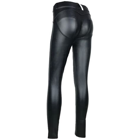 try to bn 4 colors pu leather low waist leggings women sexy hip push up pants legging jegging