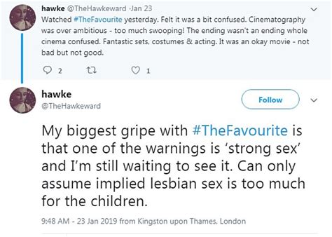 the favourite fans hit out at misleading strong sex warning for lesbian romp scenes daily