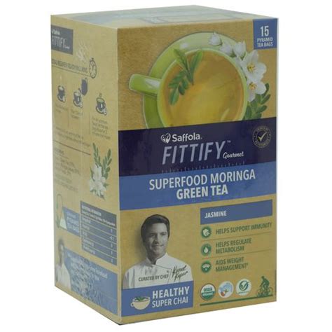 buy saffola fittify gourmet superfood moringa green tea jasmine online at best price of rs 220