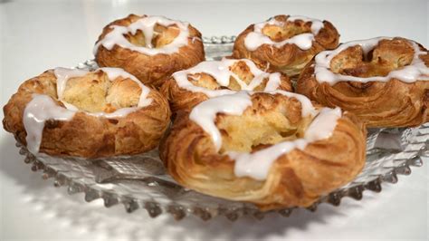Danish Pastry Made With Butter A Danish With Cream Or Jam