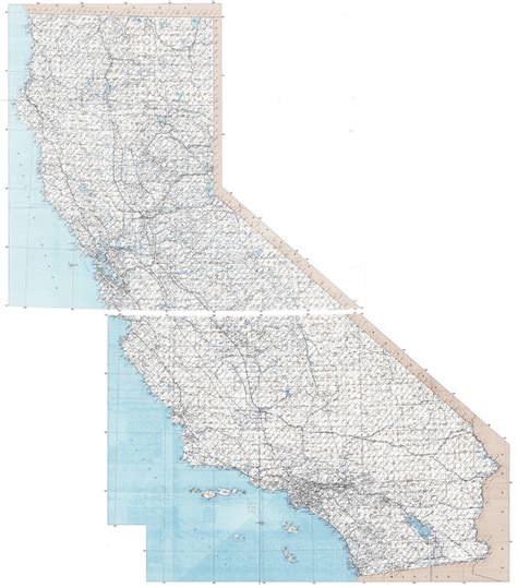 topographic map of california with labels map