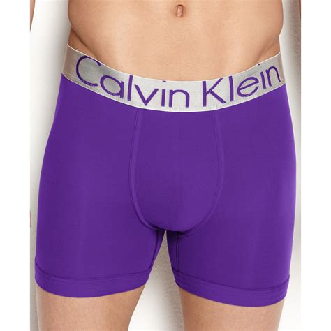 Calvin Klein Steel Microfiber Boxer Brief In Purple For Men Lyst