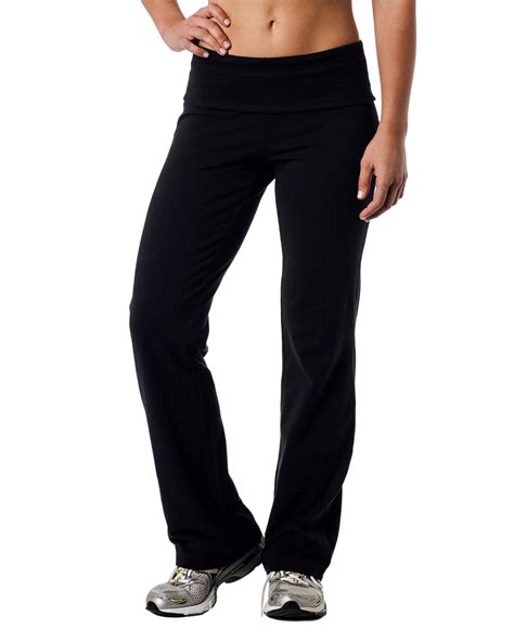 Alkii Luxurious Cotton Lycra Fold Over Yoga Pants Black Xl You Can