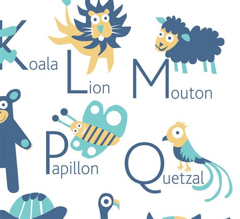 French Alphabet Poster With Animals From A To Z Big Poster Etsy