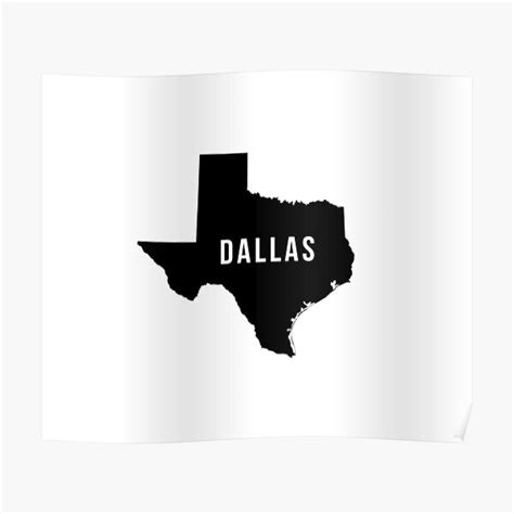 Dallas Texas State Silhouette Poster For Sale By Cartocreative