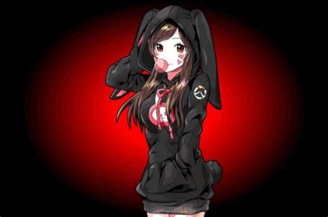 Anime Girl Wearing A Hoodie Graphic By Jellybox999 · Creative Fabrica