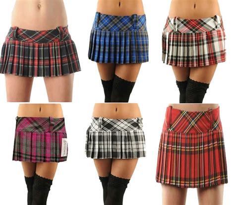 ladies short mini 9 12 14 skirt scottish tartan full pleated box skirts kilt skirt womens