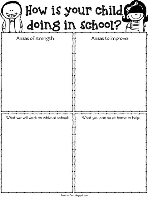 Freebielicious Parent Teacher Conference Forms Parent Teacher