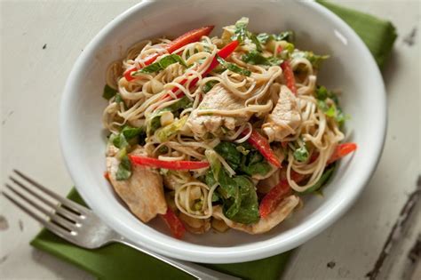 Asian Chicken Noodle Salad With Ginger Peanut Dressing Recipe — Dishmaps