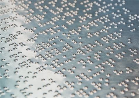 Braille Text Writing On Iron Plate Background Stock Photo Image Of