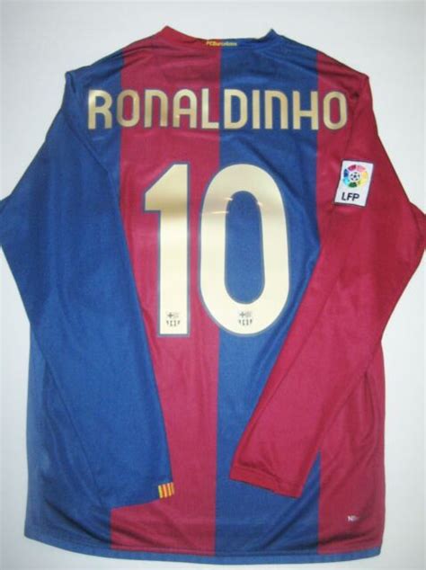 2006 2007 Nike Fc Barcelona Ronaldinho Long Sleeve Shirt Jersey Brazil
