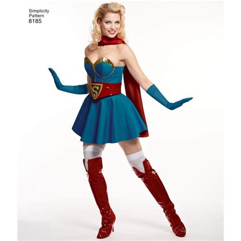 Pattern 8185 Dc Bombshells Super Girl Costume For Misses