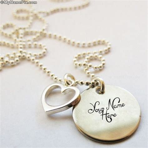 Write Name On Nick Heart Necklace Picture In Beautiful