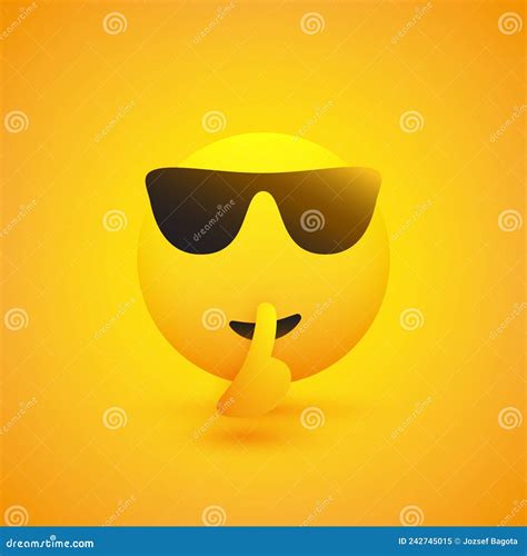 Keep Quiet Shushing Emoji With Sunglasses Gesturing Asking For Be