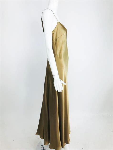 ralph lauren bias cut gold silk satin long slip dress at 1stdibs gold silk slip dress gold