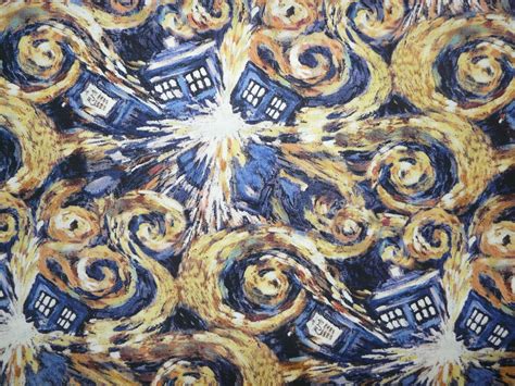 Fabric Dr Who Gold Swirl Tardis Cotton Print Woven Cotton Etsy