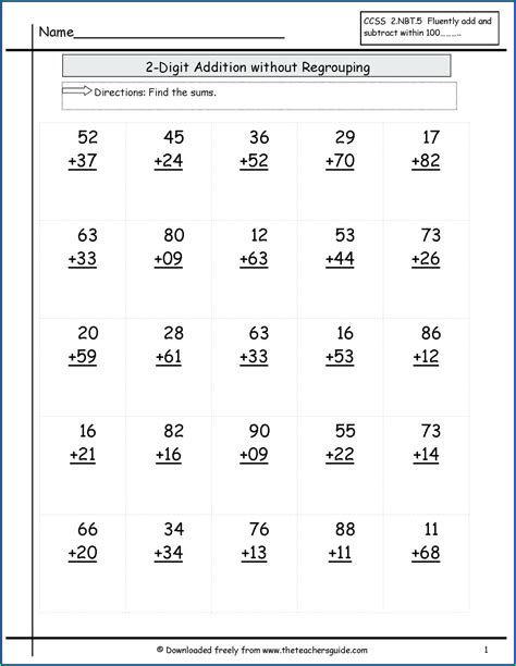 Addition Worksheets For Grade 2 With Regrouping Worksheet Resume Examples