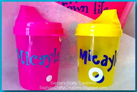 Sophias Crafty Creations Personalizd Piggy Bank Sippy Cups And Bucket