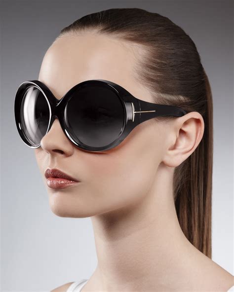 Lyst Tom Ford Ali Oversized Round Sunglasses In Black