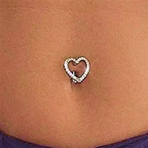 Upside Down Heart Belly Button Ring Y2k 2000s Sparkly Body Etsy Uk