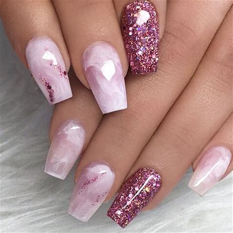 Pink Ombre Nails Coffin The Nails Are Light Pink And Then Blend To A