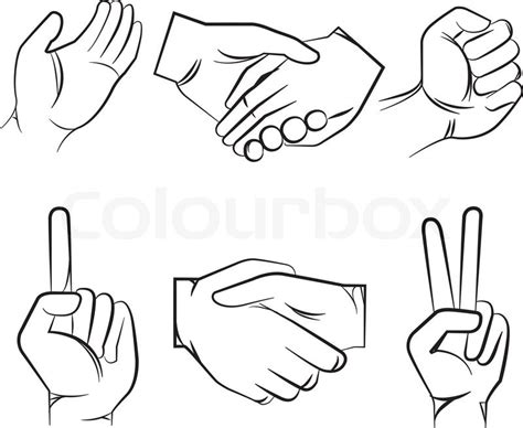 Sketch Hand Icons Stock Vector Colourbox