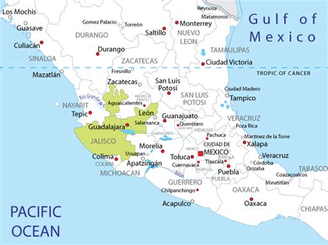 Map Of Jalisco In Mexico