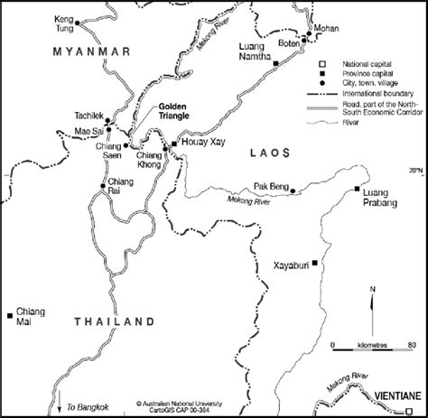 3 The Border Area Of Myanmar Thailand And Laos Showing The Central