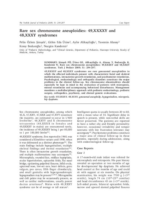 pdf rare sex chromosome aneuploidies 49 xxxxy and 48 xxxy syndromes koray boduroğlu