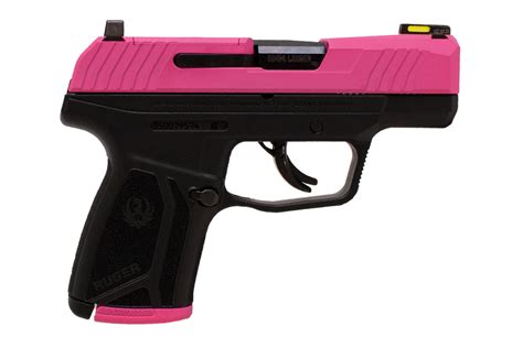 Ruger Max 9 Pro 9mm Semi Auto Pistol With Pink Slide And Tritium Front