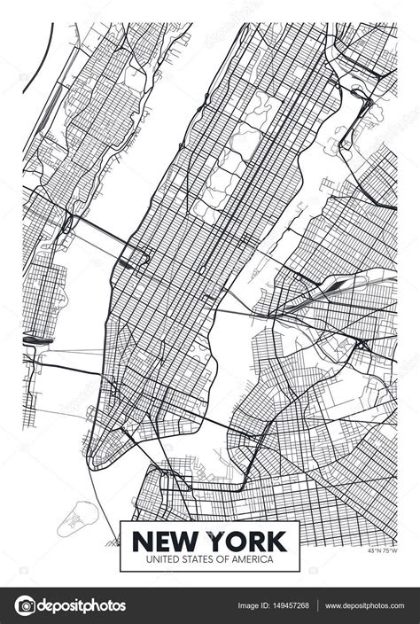 Vector Poster Map City New York — Stock Vector © Max776 149457268