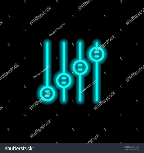 Controls Blue Glowing Neon Ui Ux Stock Vector Royalty Free 692613466