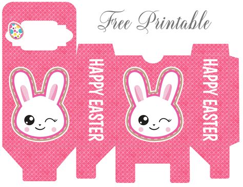 Emoji Easter Bunny Boxes Printable Pink