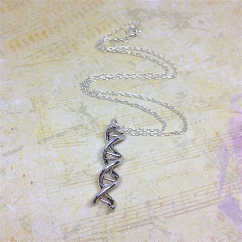 Dna Charm Necklace Double Helix Necklace Science Jewellery Dna