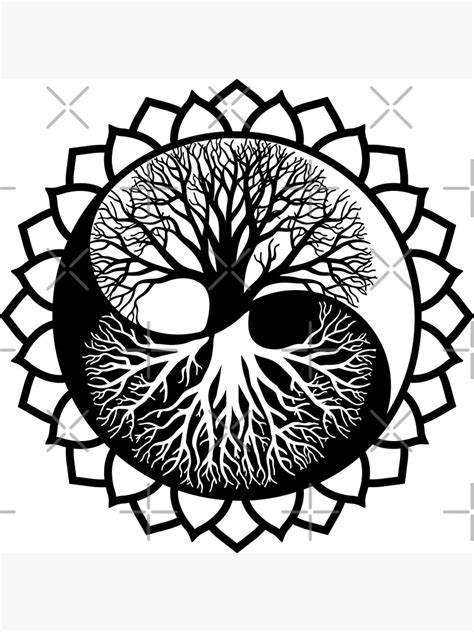 The World Tree Tree Of Life In Yin Yang Graphic Style Poster By