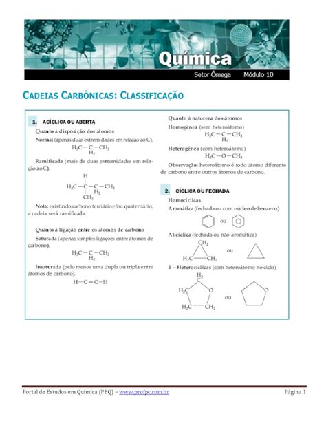 PDF CARBÔNICAS CLASSIFICAÇÃO cios de Química Setor Omega Ômega