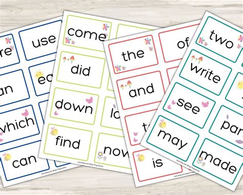 Frys First Hundred Sight Word Flashcards Kindergarten To Etsy Uk